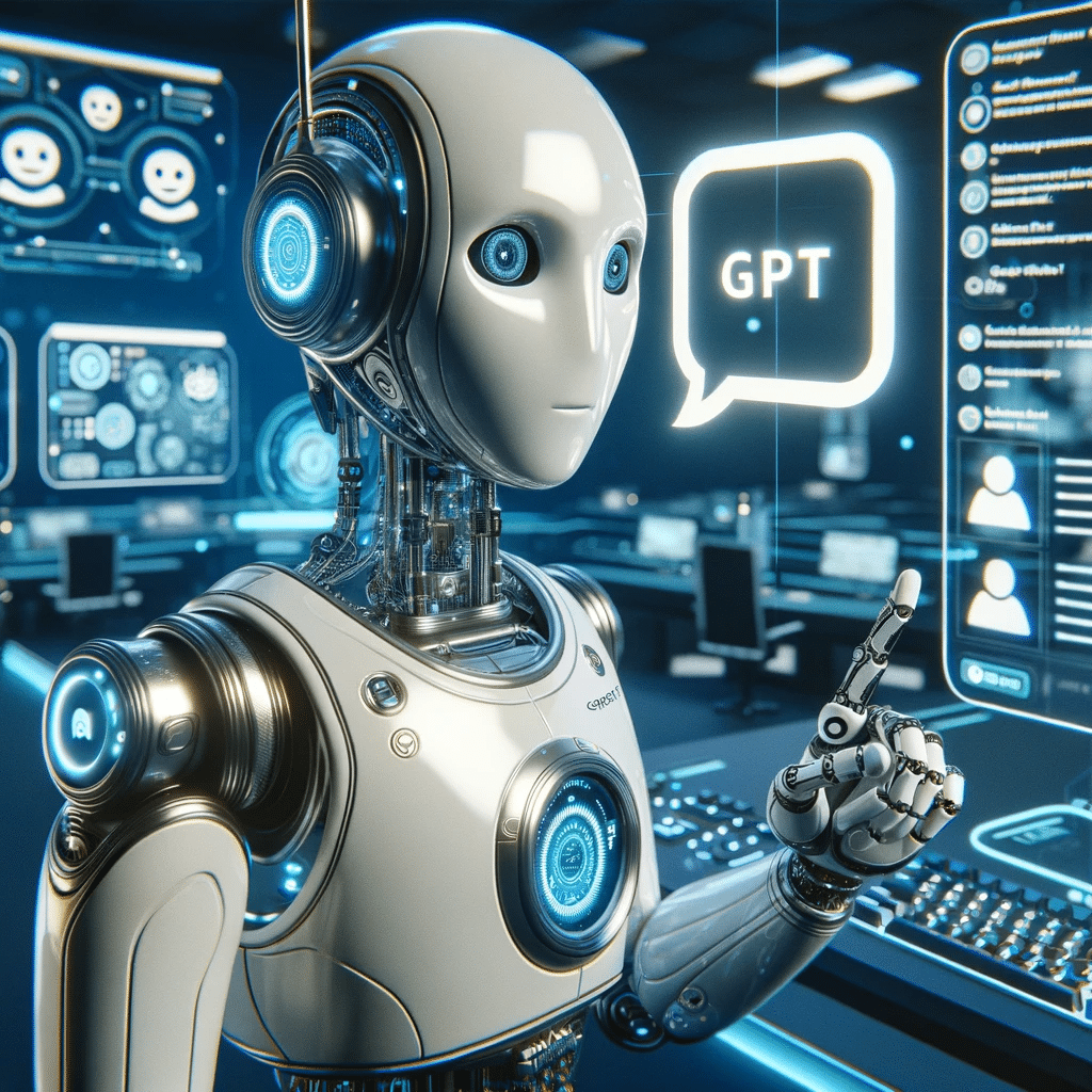 Un robot avec le logo Chatgpt